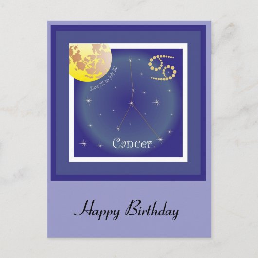 Cancer June 22 to July 22 Carte postale (Devant)