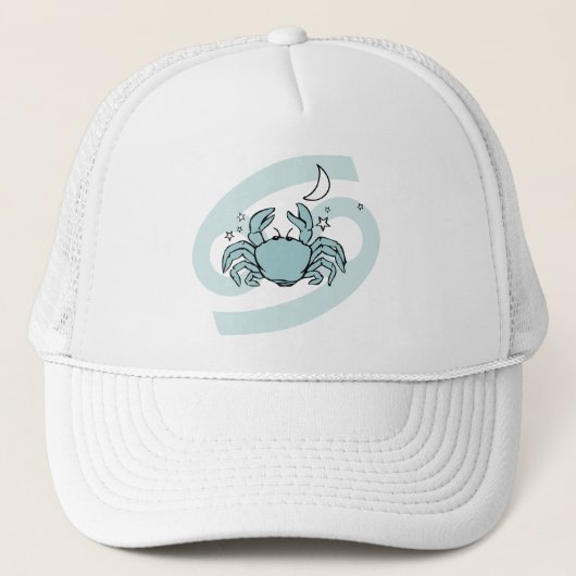 Cancer Le crabe astrologie zodiac bleu casquette g (Devant)