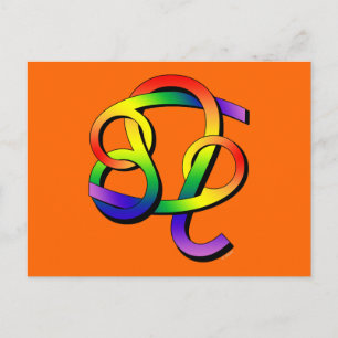 Cancer & Leo GLBT Partners Briefkaart
