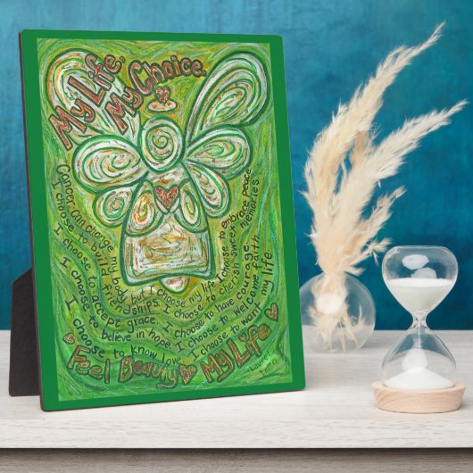 Cancer Ma vie, Mon choix Poème Angel Art Plaque (Côté)