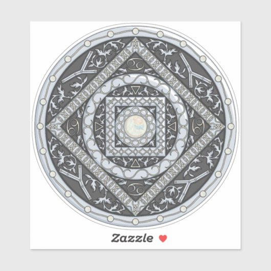 Cancer Mandala Contour Sticker (Vel)