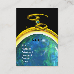 CANCER MONOGRAM opale gele zwarte grijze blauw Visitekaartje