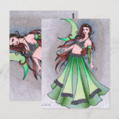 Cancer moon belly dancer briefkaart (Voorkant / Achterkant)