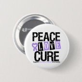Cancer Peace Love Cure Ronde Button 5,7 Cm (Voorkant /achterkant)