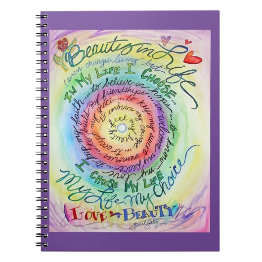 Cancer Poem Affirmation Rainbow Carnet Journal (Devant)