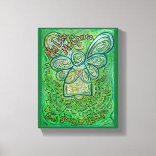 Cancer Poem Angel Art Wrapped Canvas Painting Afdruk