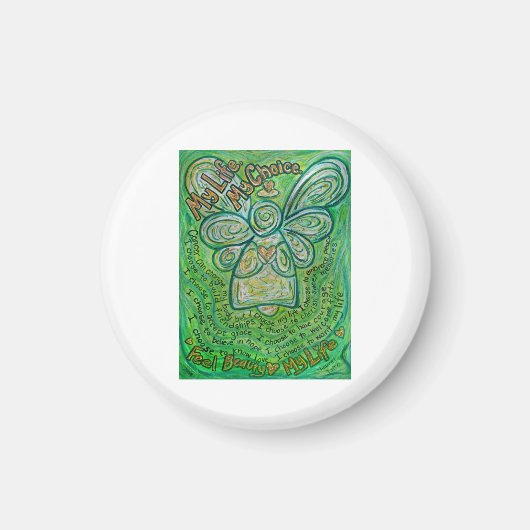 Cancer Poem Green Angel Art Custom Magnet (Devant)