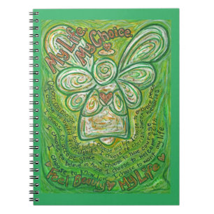 Cancer Poem Green Angel Art Journal-Notitieboek Notitieboek