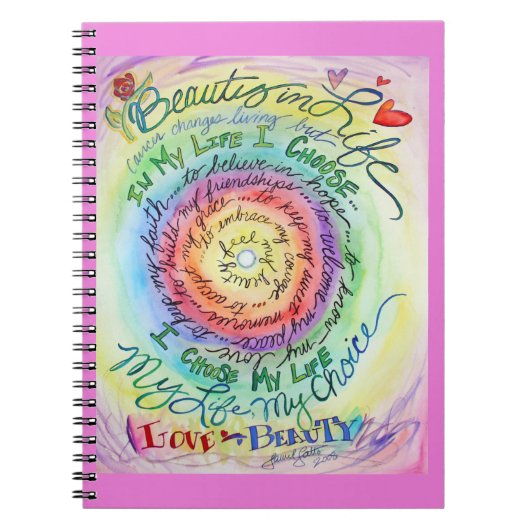 Cancer Poem Rainbow Art Carnet Journal (Devant)