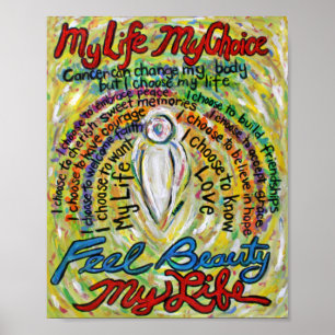 Cancer Poem White Angel-schilderende Poster Art af