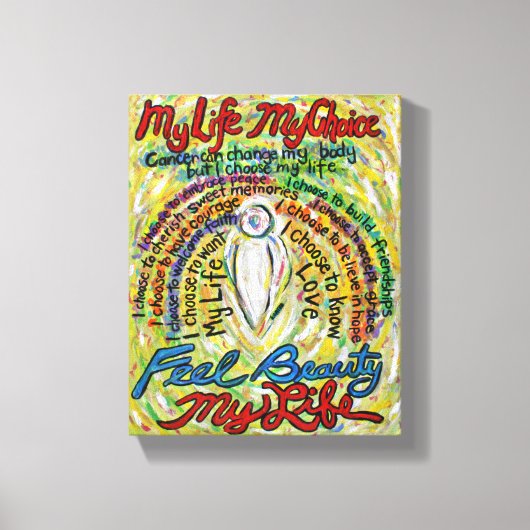 Cancer Poème Ange Peinture Ange Toile Enveloppée A (Recto)