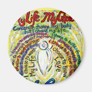 Cancer Poème Angle blanc Art Magnet personnalisé