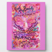 Cancer Poème rose Angel Affirmation Art Plaque (Devant)