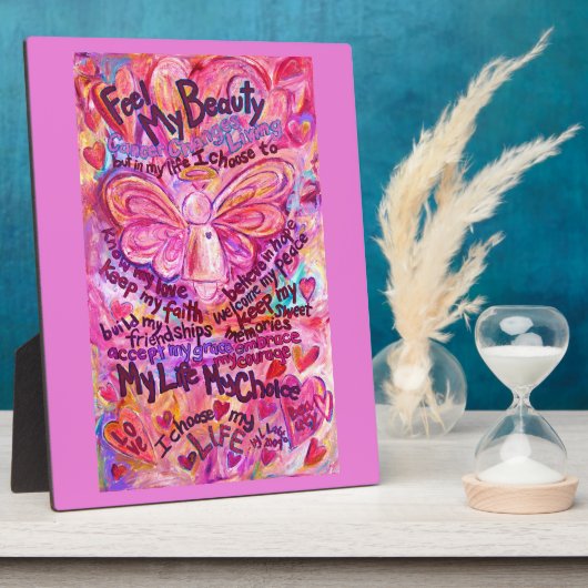 Cancer Poème rose Angel Affirmation Art Plaque (Côté)