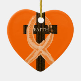 Cancer Ribbon Celebrates Faith & Remissions Keramisch Ornament