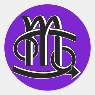 Cancer & Scorpio Partners bw Ronde Sticker