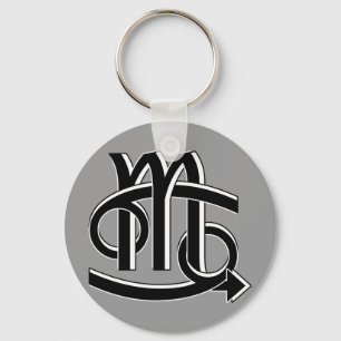 Cancer & Scorpio Partners bw Sleutelhanger