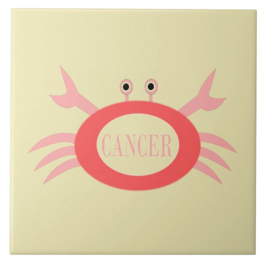 Cancer Star Sign Crab Tegel Tegeltje (Voorkant)