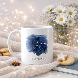 Cancer Starry Night Constellation Custom Name Koffiemok