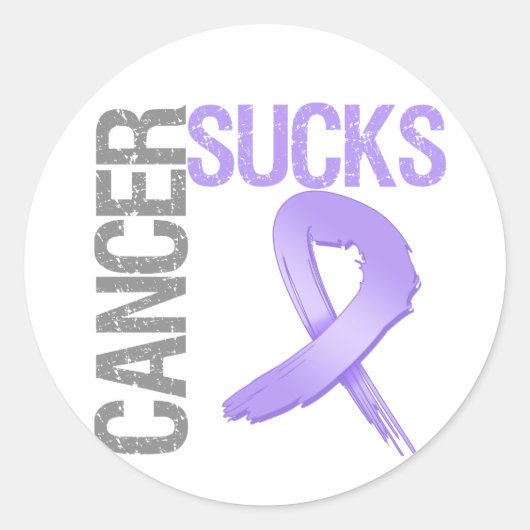 Cancer SUCKS Ronde Sticker (Voorkant)