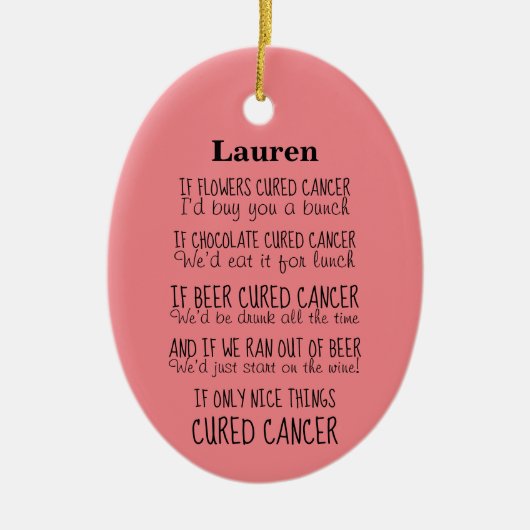 Cancer Support-gedicht Keramisch Ornament (Voorkant)