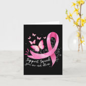 Cancer Support Squad Awareness Pink Ribbon Butter Kaart (Gele Bloem)