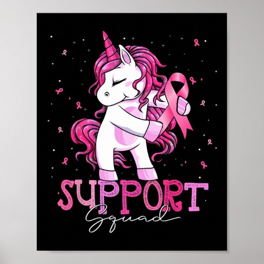 Cancer Support Squad Shirt Borstkanker Bewustzijn Poster (Voorkant)