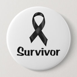 Cancer Survivor Black Ronde Button 4,0 Cm