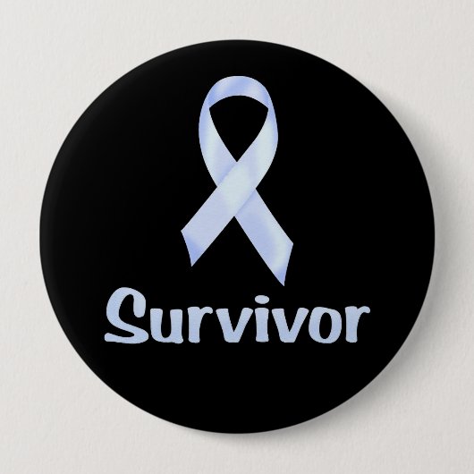 Cancer Survivor Bleek Blue Ronde Button 4,0 Cm (Voorkant)