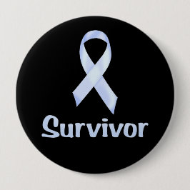 Cancer Survivor Bleek Blue Ronde Button 4,0 Cm