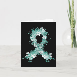 Cancer Survivor Gift Blauwgroen lint eierstokkanke Kaart