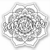 Cancer Survivor Mandala Sticker (Voorkant)