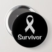 Cancer Survivor White Ronde Button 4,0 Cm (Voorkant /achterkant)
