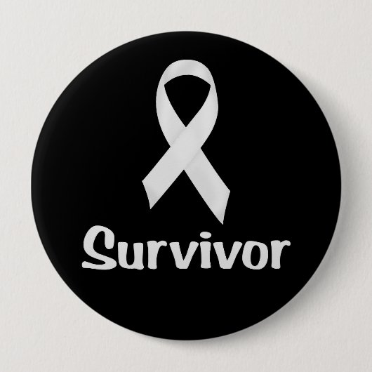 Cancer Survivor White Ronde Button 4,0 Cm (Voorkant)