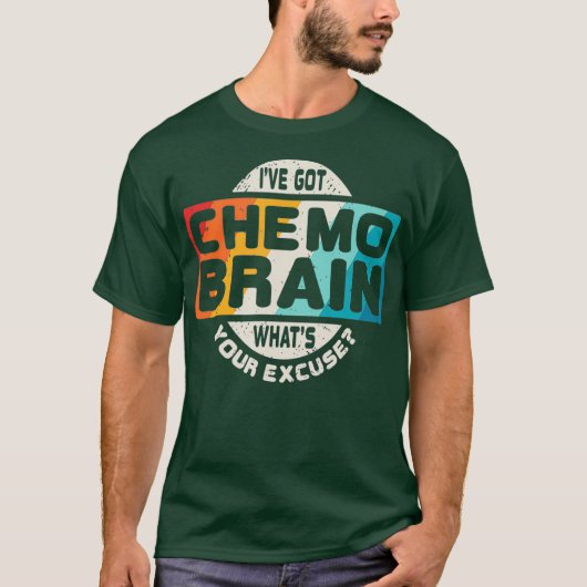 Cancer T Shirt Chemo Brain Retro Awareness Gift (Voorkant)
