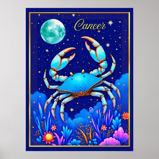Cancer the Crab Zodiac Sign Poster (Voorkant)