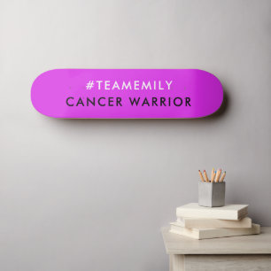 Cancer Warrior   Naam team Hashtag Modern Pink Skateboard