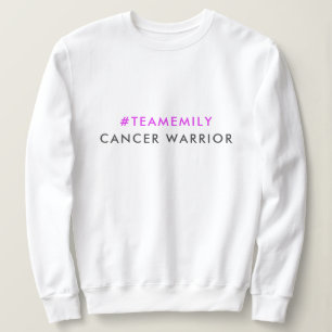 Cancer Warrior Naam team Hashtag Modern Pink Trui