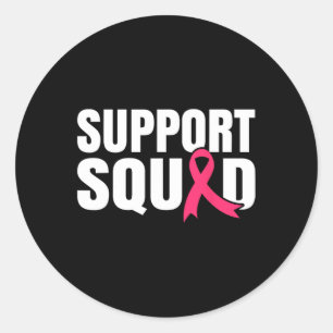Cancer Warrior Support Squad Borstkanker Awarene Ronde Sticker