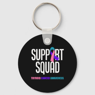 Cancer Warrior Support Squad Schildklierkanker 1 Sleutelhanger