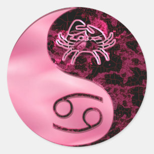 Cancer Yin Yang Ronde Sticker