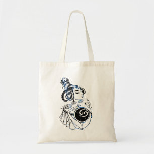 Cancer Zodiac Art Deco Lady Tote Bag