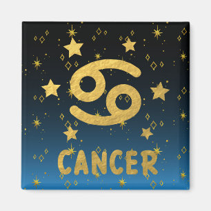 Cancer Zodiac bleu et or aimant