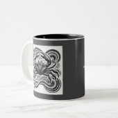 Cancer Zodiac Café Mug noir et blanc (Devant gauche)