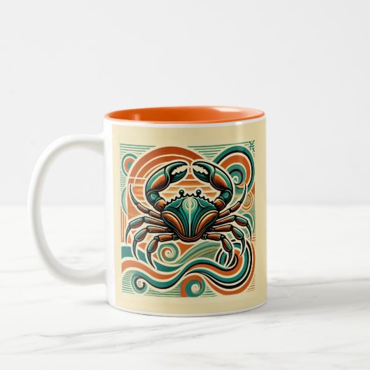 Cancer Zodiac café Mug Retro Design (Gauche)