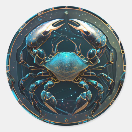 Cancer Zodiac Graphic Ronde Sticker (Voorkant)