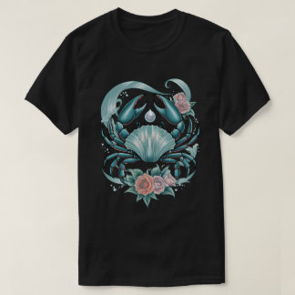 Cancer Zodiac – Mystieke Kreeft met Parel & Rozen T-shirt