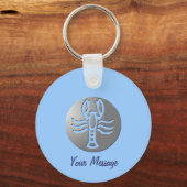 Cancer Zodiac Star Premium Silver Sleutelhanger (Voorkant)