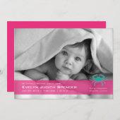 Cancerian the Crab Photo Birth Announcement Kaart (Voorkant / Achterkant)