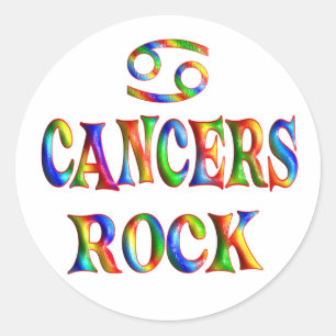 Cancers Rock Ronde Sticker